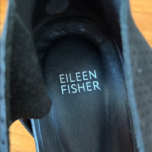 Eileen Fisher Black Perforated Sandals - Picture 2 of 5